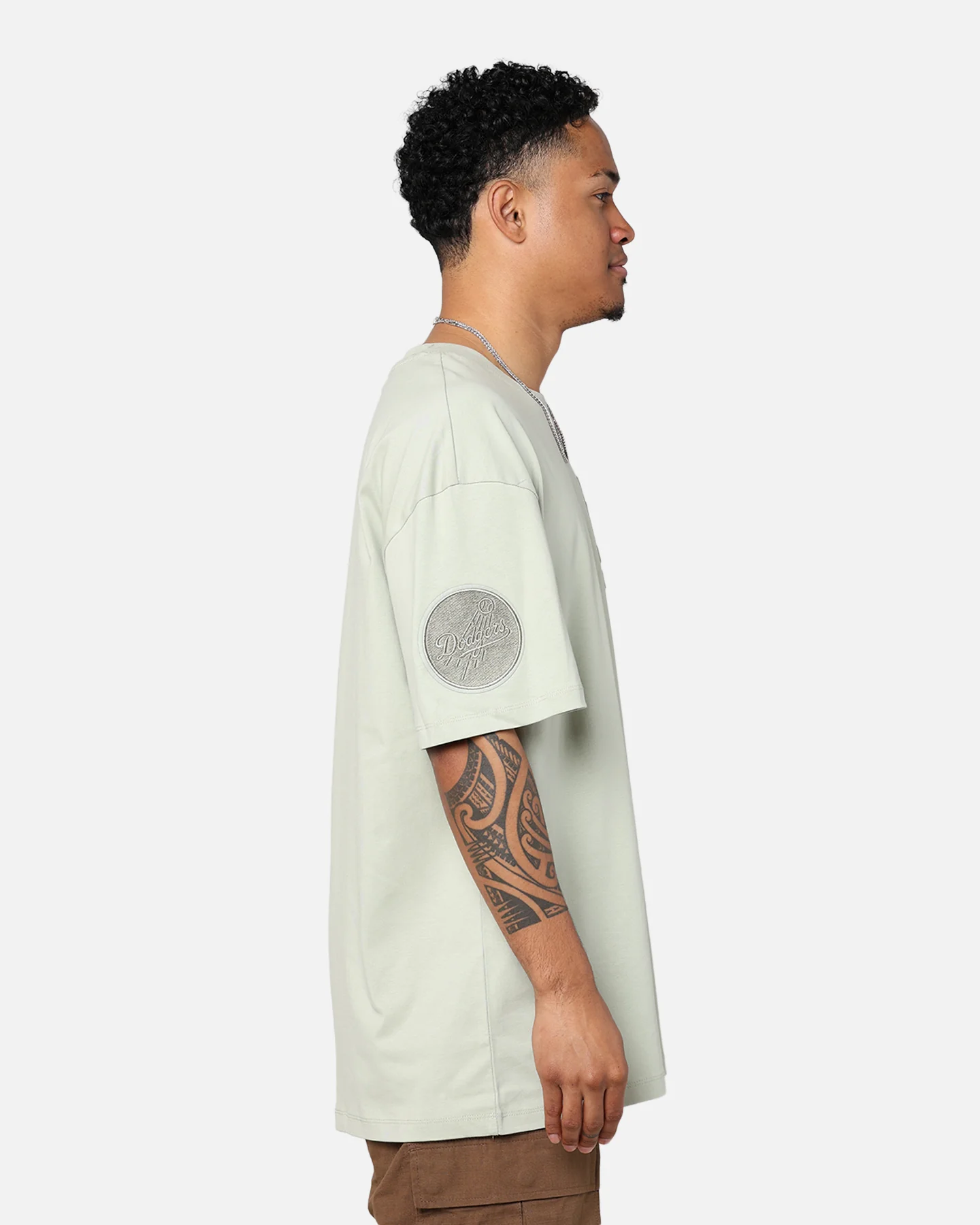 Pro Standard Los Angeles Dodgers Drop Shoulder T-Shirt Moss - Image 4