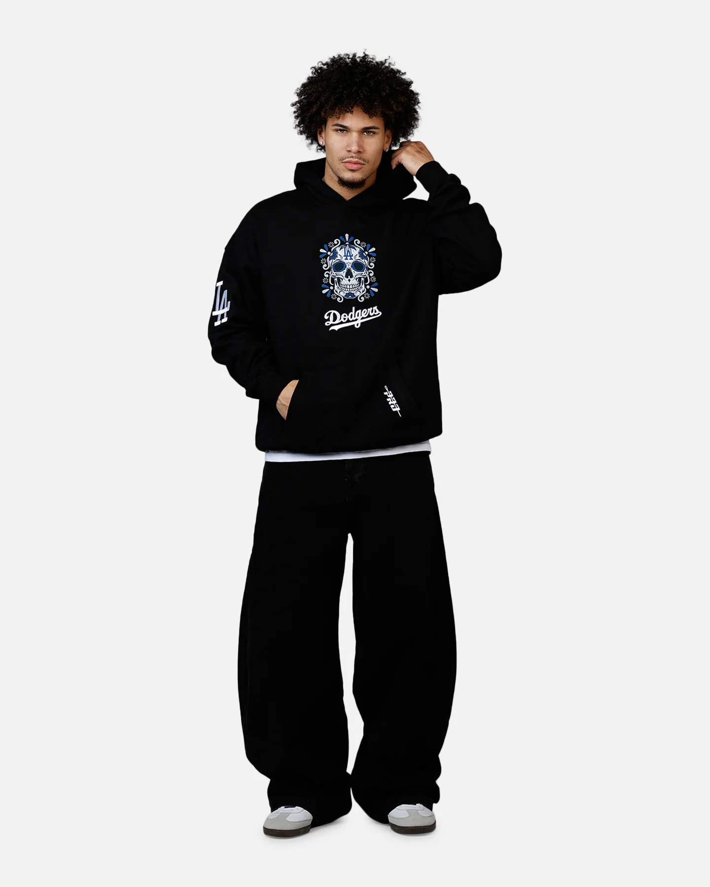 Pro Standard Los Angeles Dodgers Eternal Skull Hoodie Black/Blue - Image 3