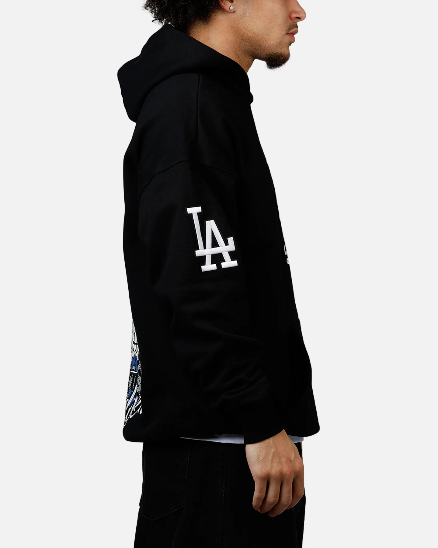 Pro Standard Los Angeles Dodgers Eternal Skull Hoodie Black/Blue - Image 4