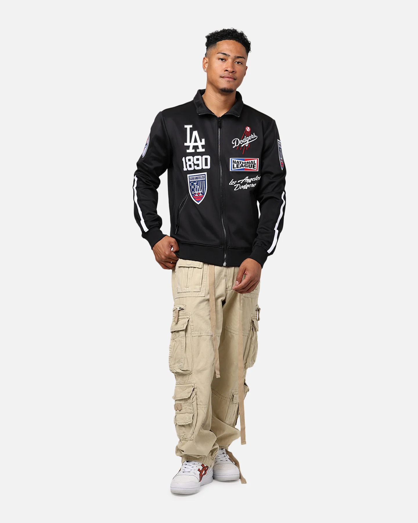 Pro Standard Los Angeles Dodgers Fast Lane Track Jacket Black - Image 3