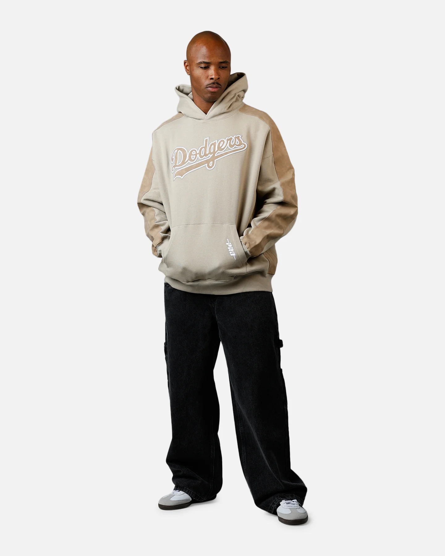 Pro Standard Los Angeles Dodgers Panel Hoodie Tan - Image 3
