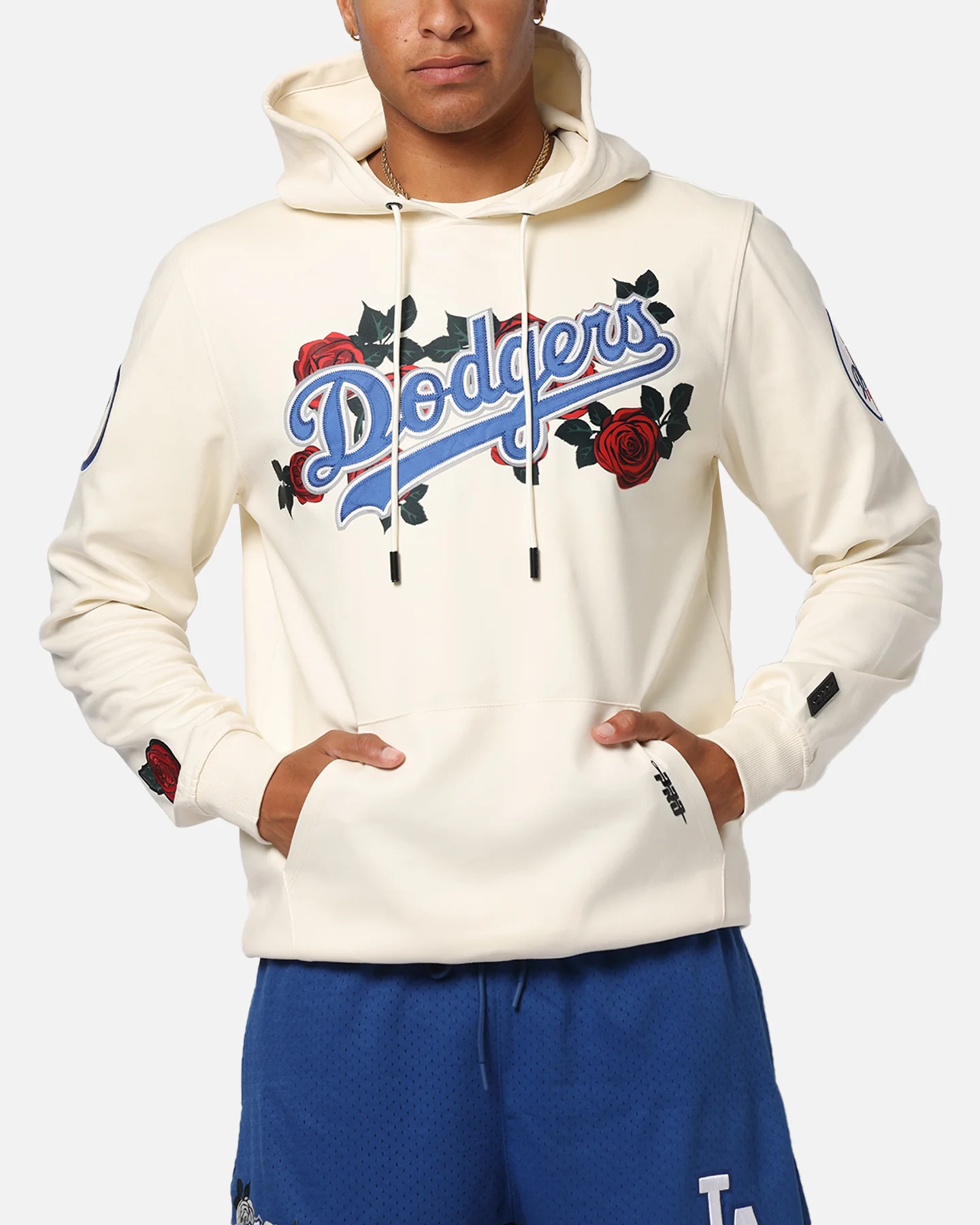 Pro Standard Los Angeles Dodgers Roses Pullover Hoodie Eggshell - Image 6