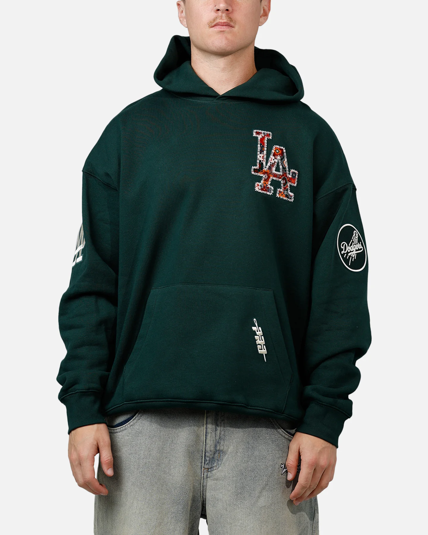 Pro Standard Los Angeles Dodgers Tapestry 2.0 Hoodie Dark Green - Image 2