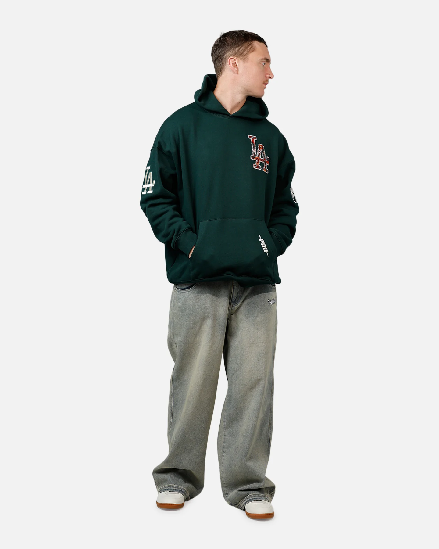Pro Standard Los Angeles Dodgers Tapestry 2.0 Hoodie Dark Green - Image 3