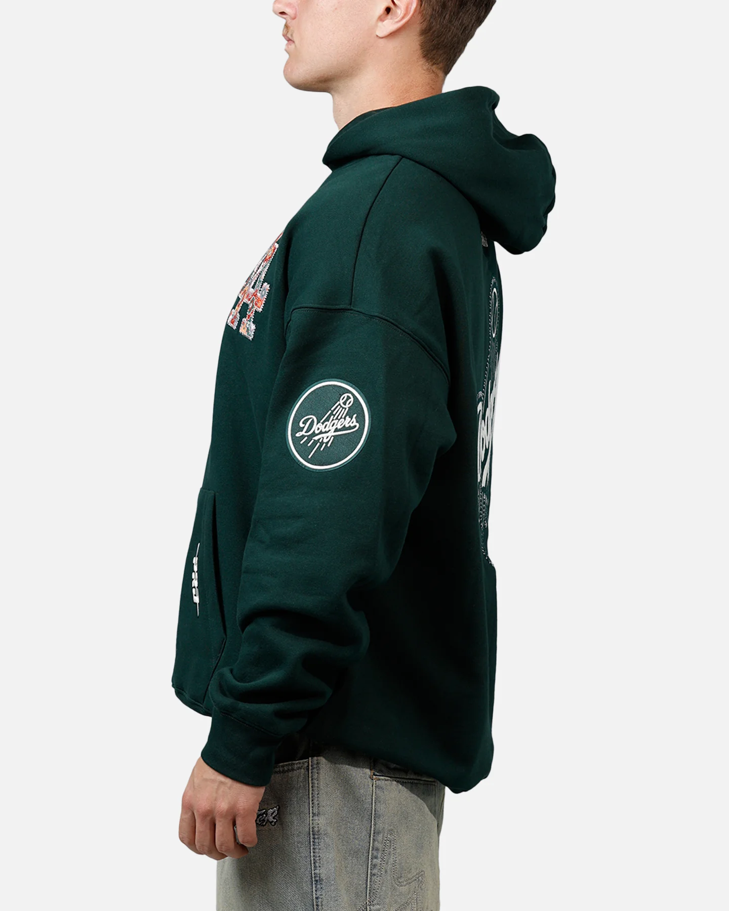 Pro Standard Los Angeles Dodgers Tapestry 2.0 Hoodie Dark Green - Image 5