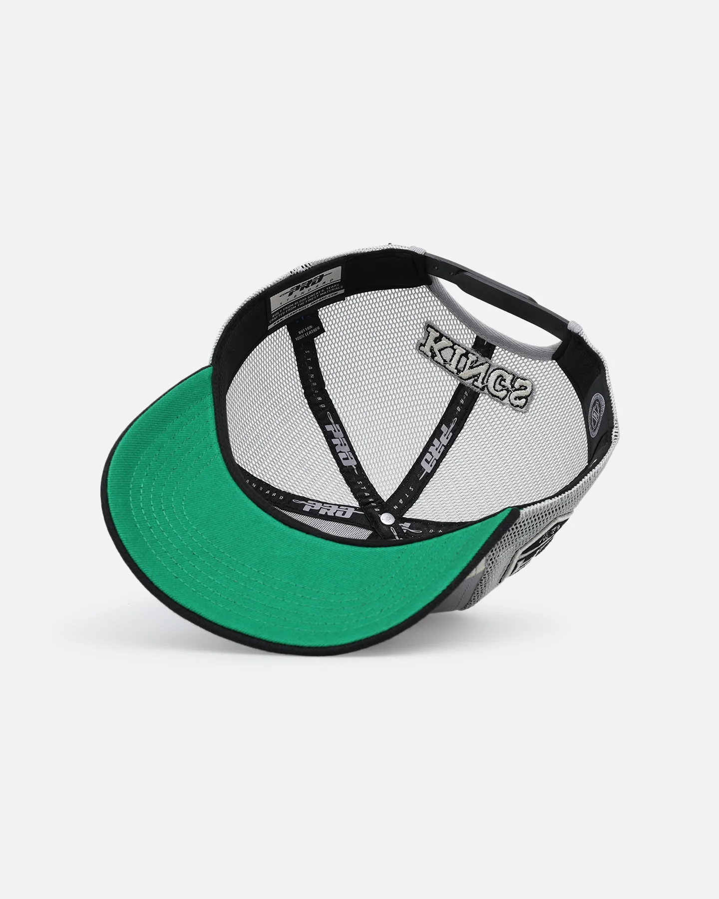 Pro Standard Los Angeles Kings Chevron Pinch Front Trucker Snapback Gray - Image 6