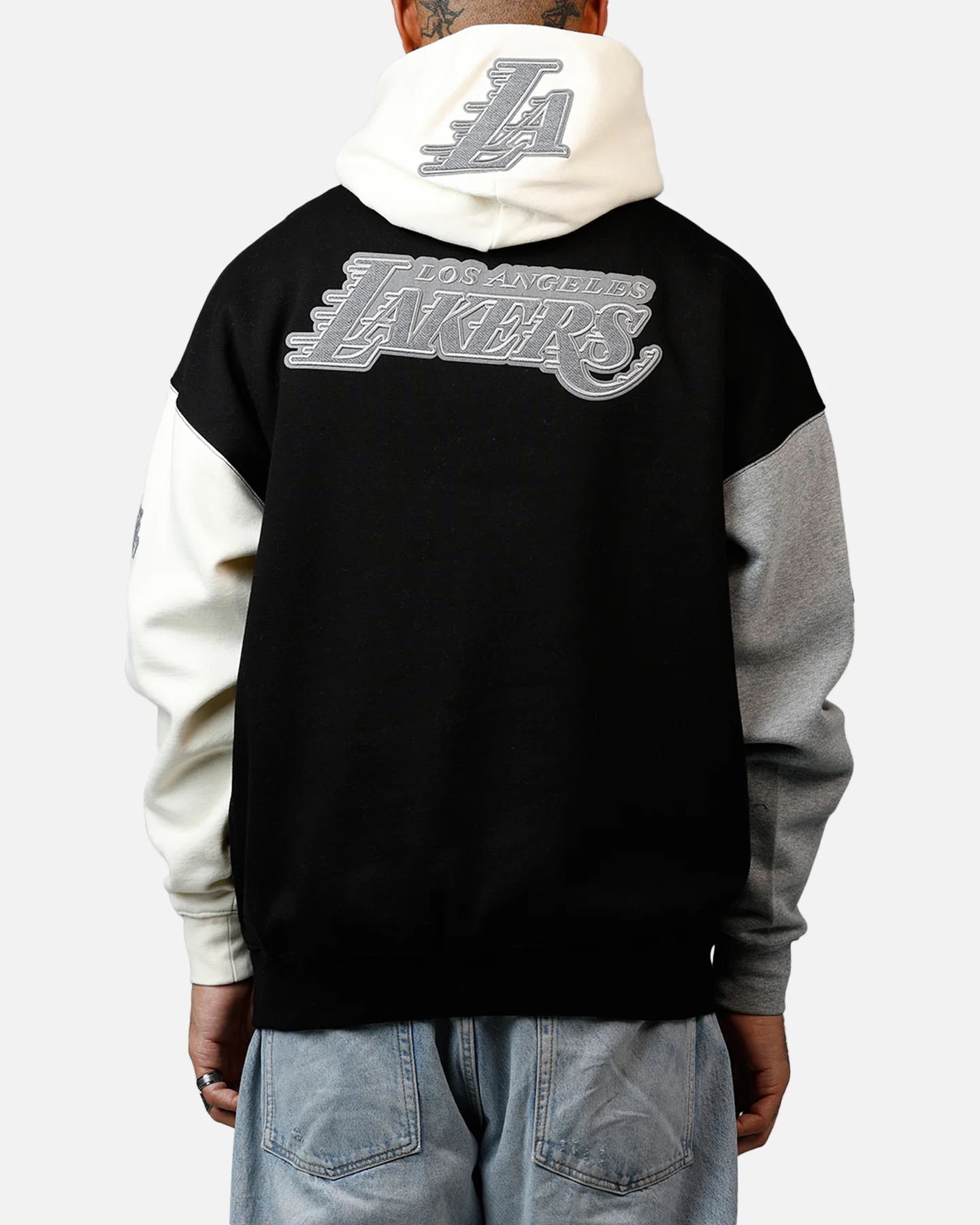 Pro Standard Los Angeles Lakers Reverse French Terry Hoodie Black/Grey - Image 2