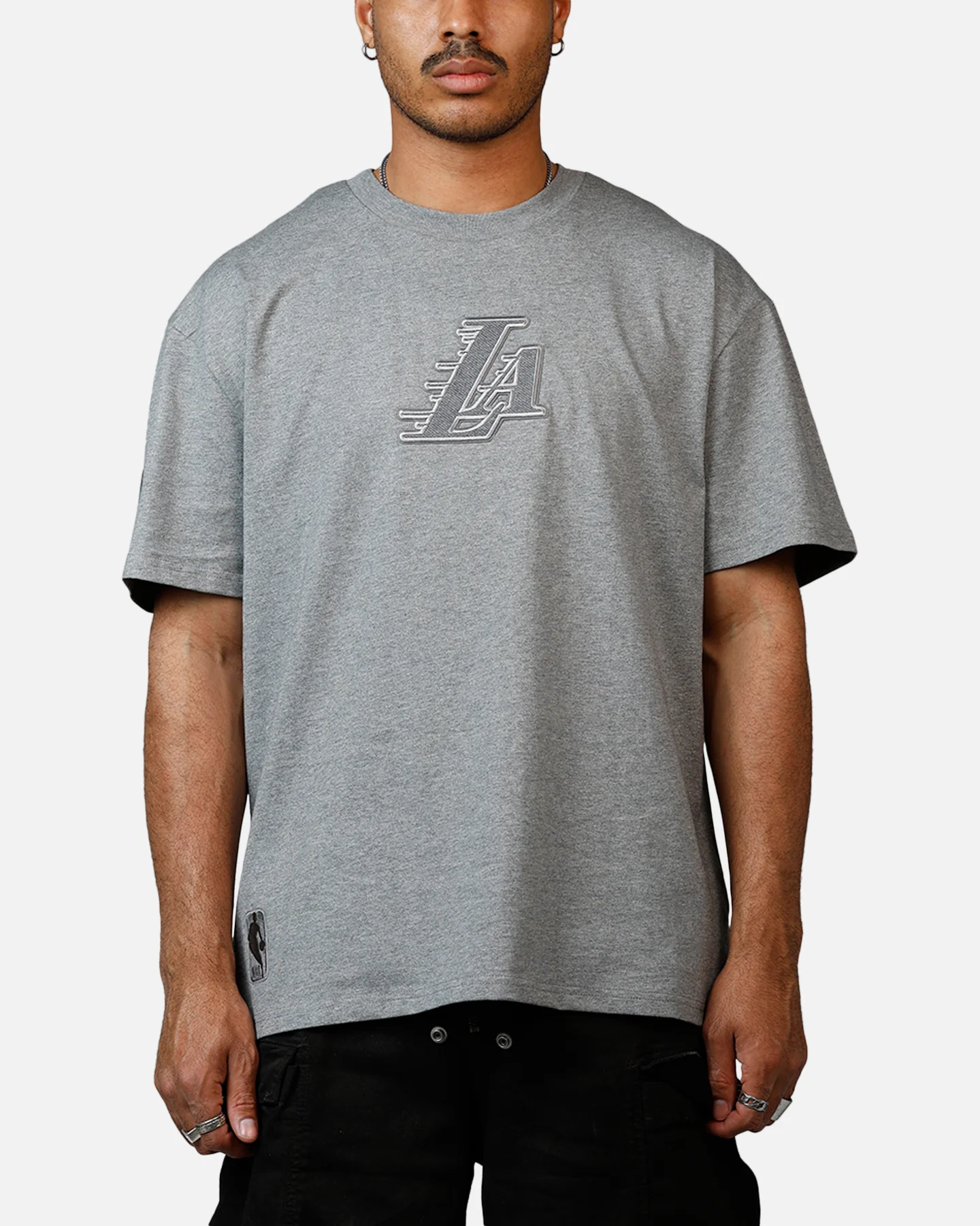 Pro Standard Los Angeles Lakers Reverse French Terry T-Shirt Grey