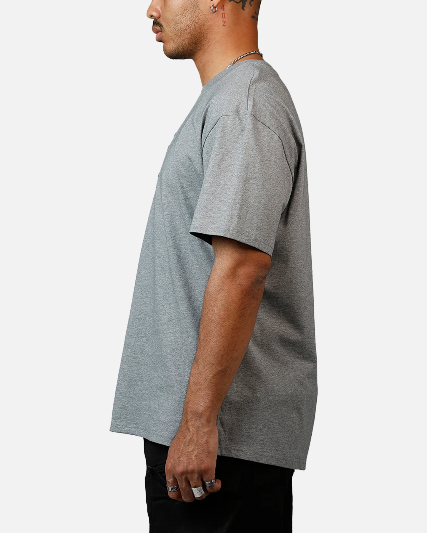 Pro Standard Los Angeles Lakers Reverse French Terry T-Shirt Grey - Image 5