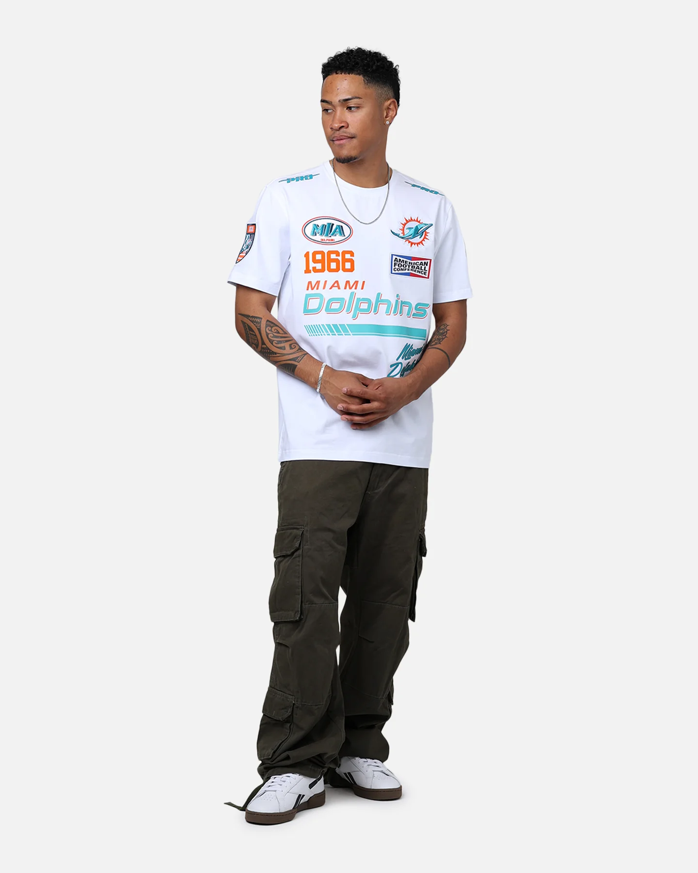 Pro Standard Miami Dolphins Fast Lane SJ T-Shirt White - Image 3