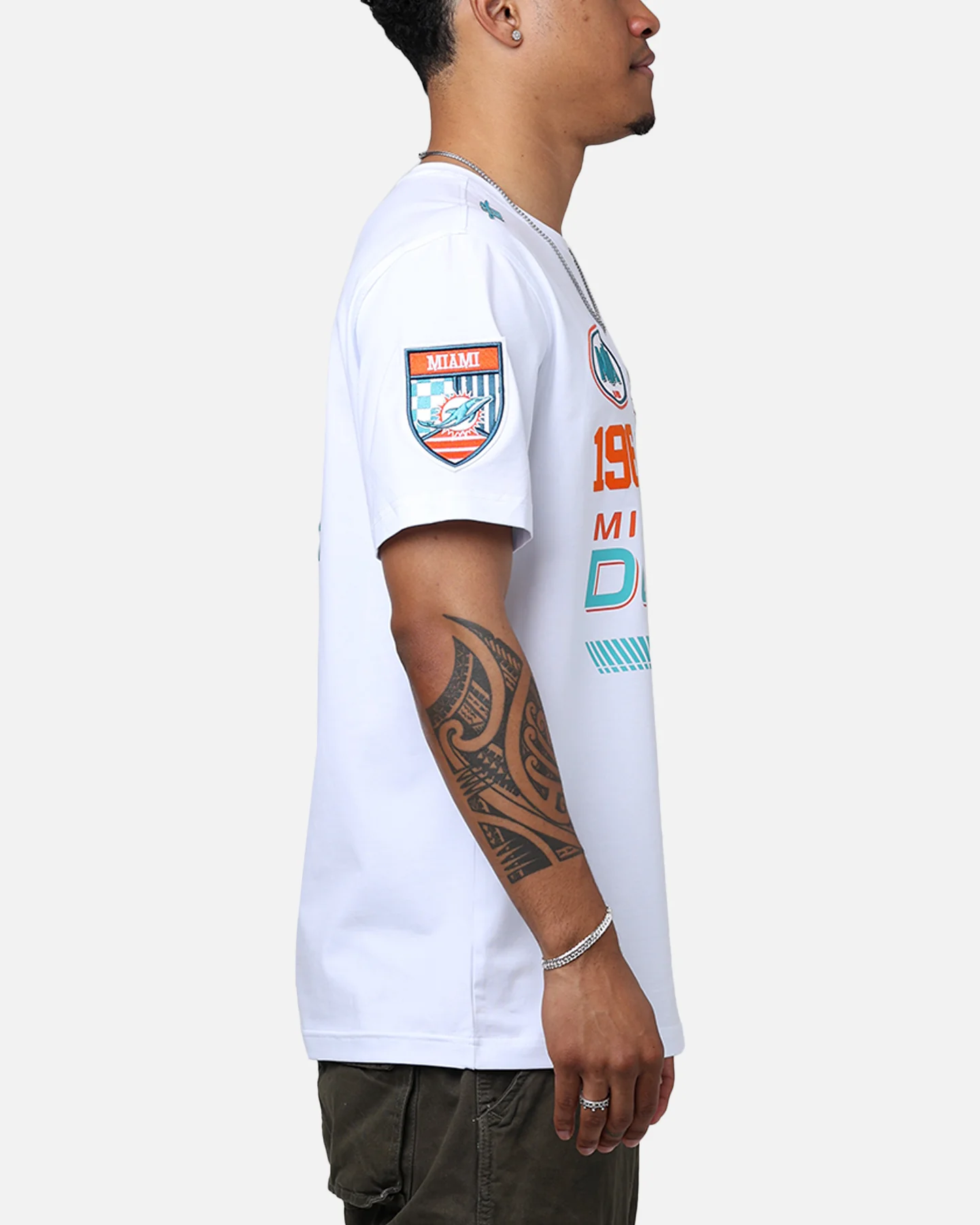 Pro Standard Miami Dolphins Fast Lane SJ T-Shirt White - Image 4