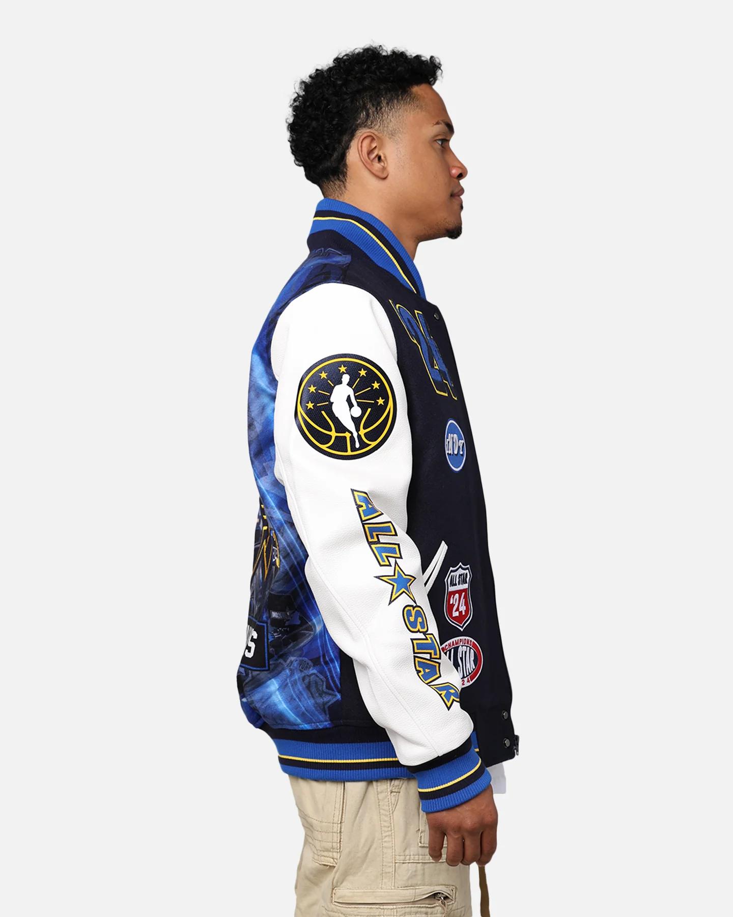 Pro Standard NBA All Star Game 2024 Wool Varsity Jacket Midnight Navy/Royal - Image 6