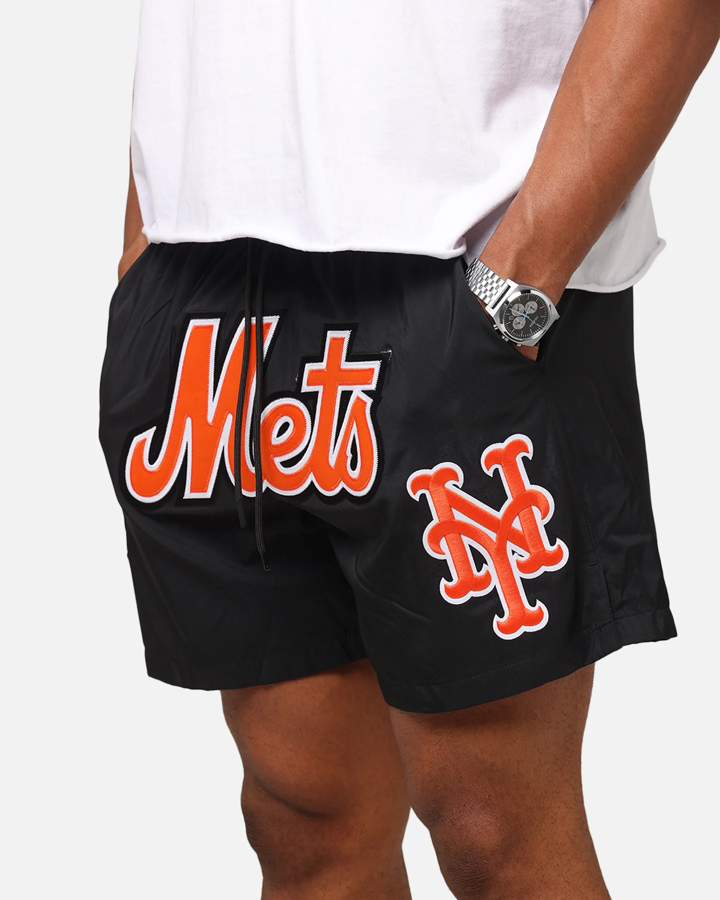 Pro Standard New York Mets Classic Woven Shorts Black - Image 3