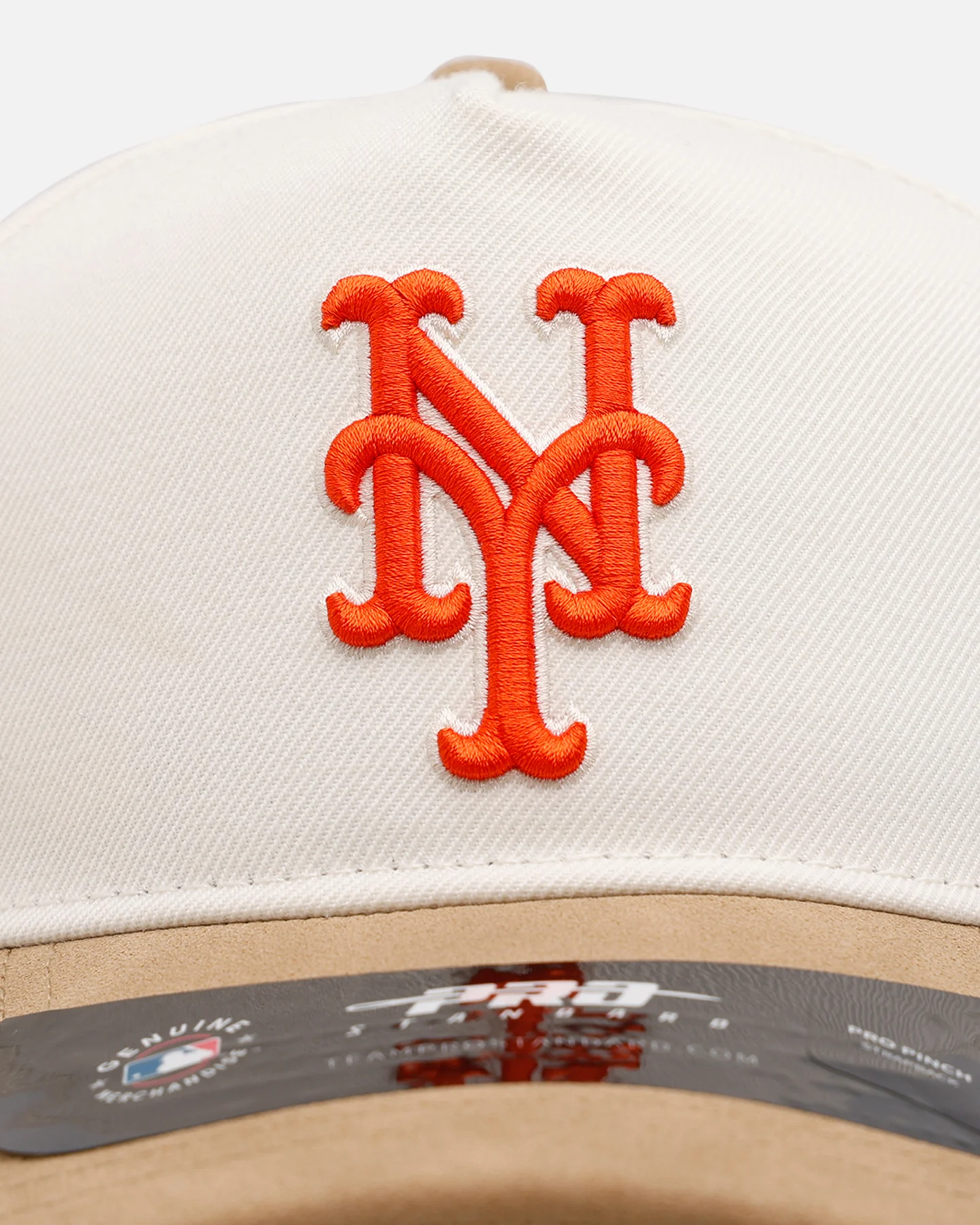 Pro Standard New York Mets 'Signature Suede' Pro Pinch Strapback Eggshell - Image 6