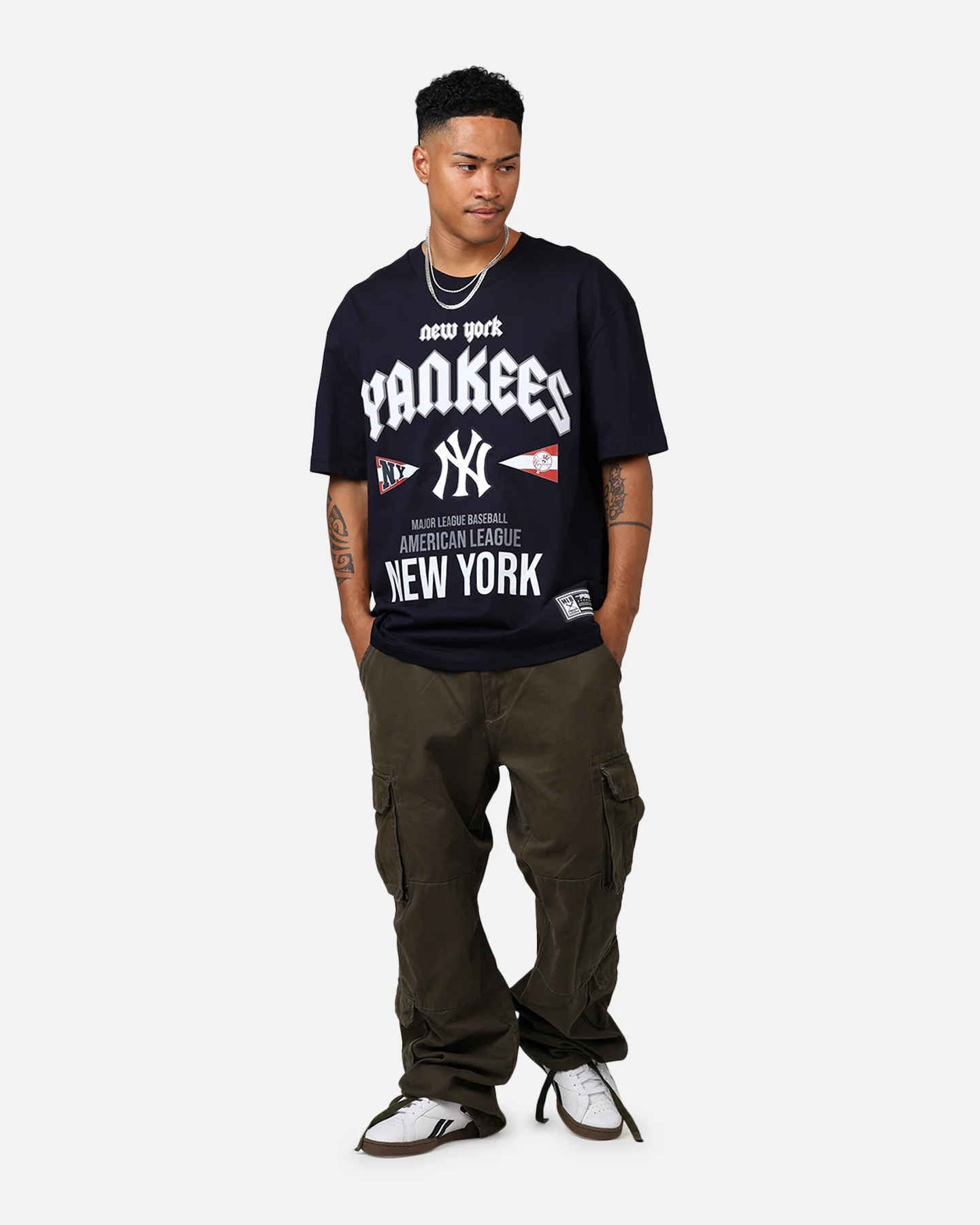 Pro Standard New York Yankees City Tour CJ Drop T-Shirt Midnight Navy - Image 3