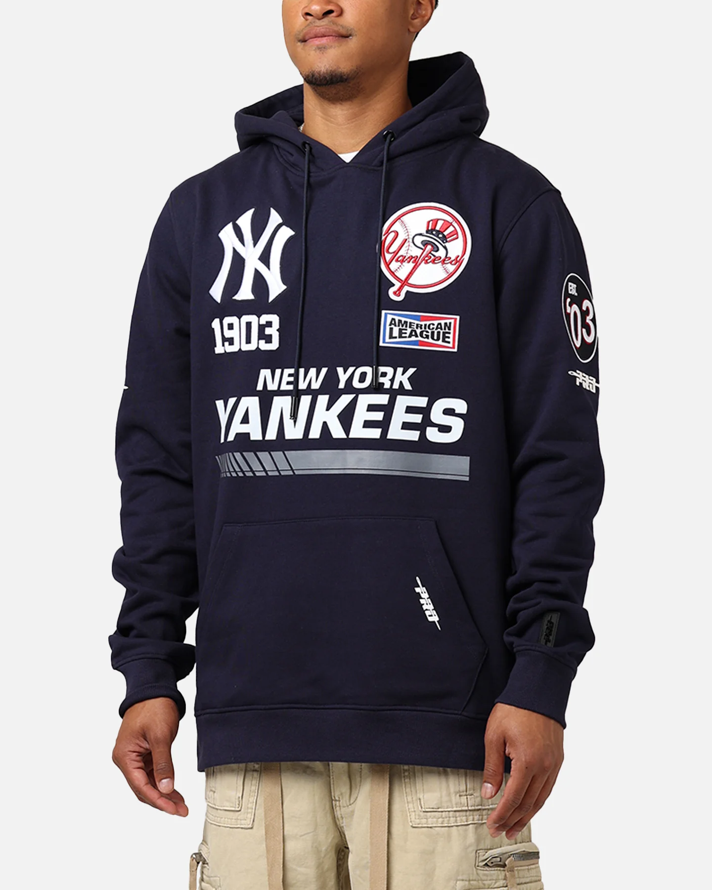 Pro Standard New York Yankees Fast Lane Hoodie Midnight Navy - Image 7