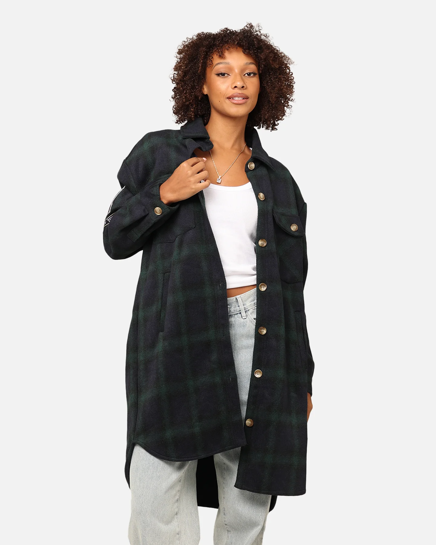 Pro Standard New York Yankees Plaid Shacket Forest Green - Image 2