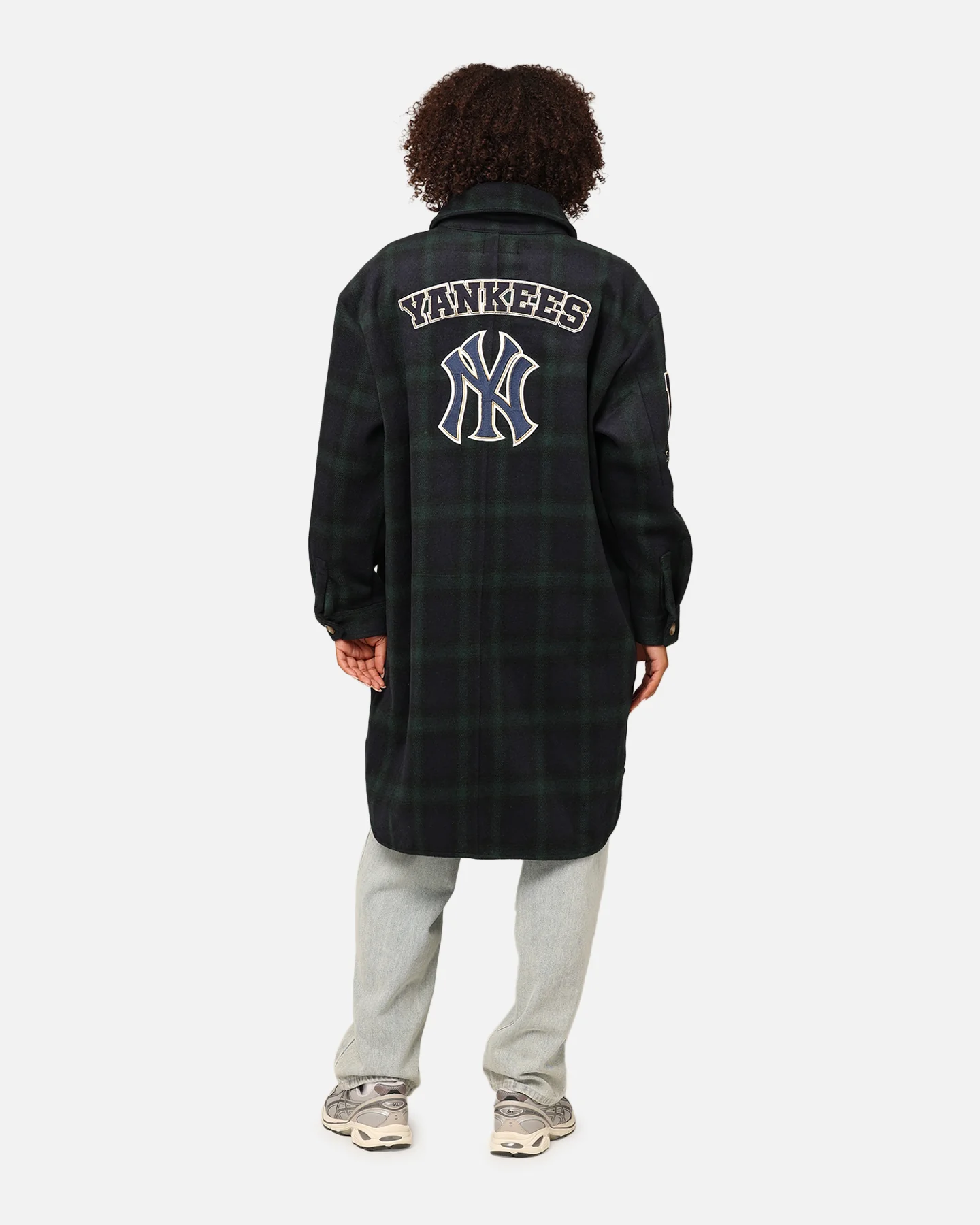 Pro Standard New York Yankees Plaid Shacket Forest Green - Image 3