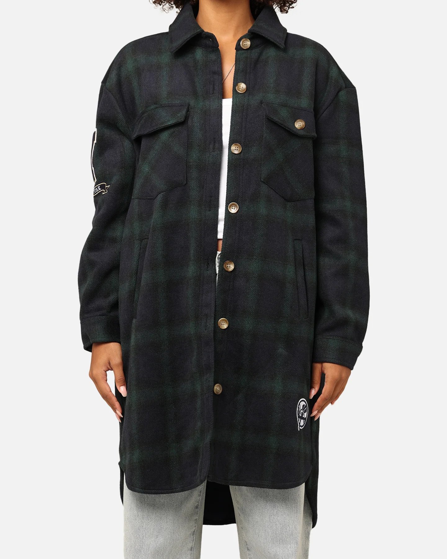 Pro Standard New York Yankees Plaid Shacket Forest Green - Image 4