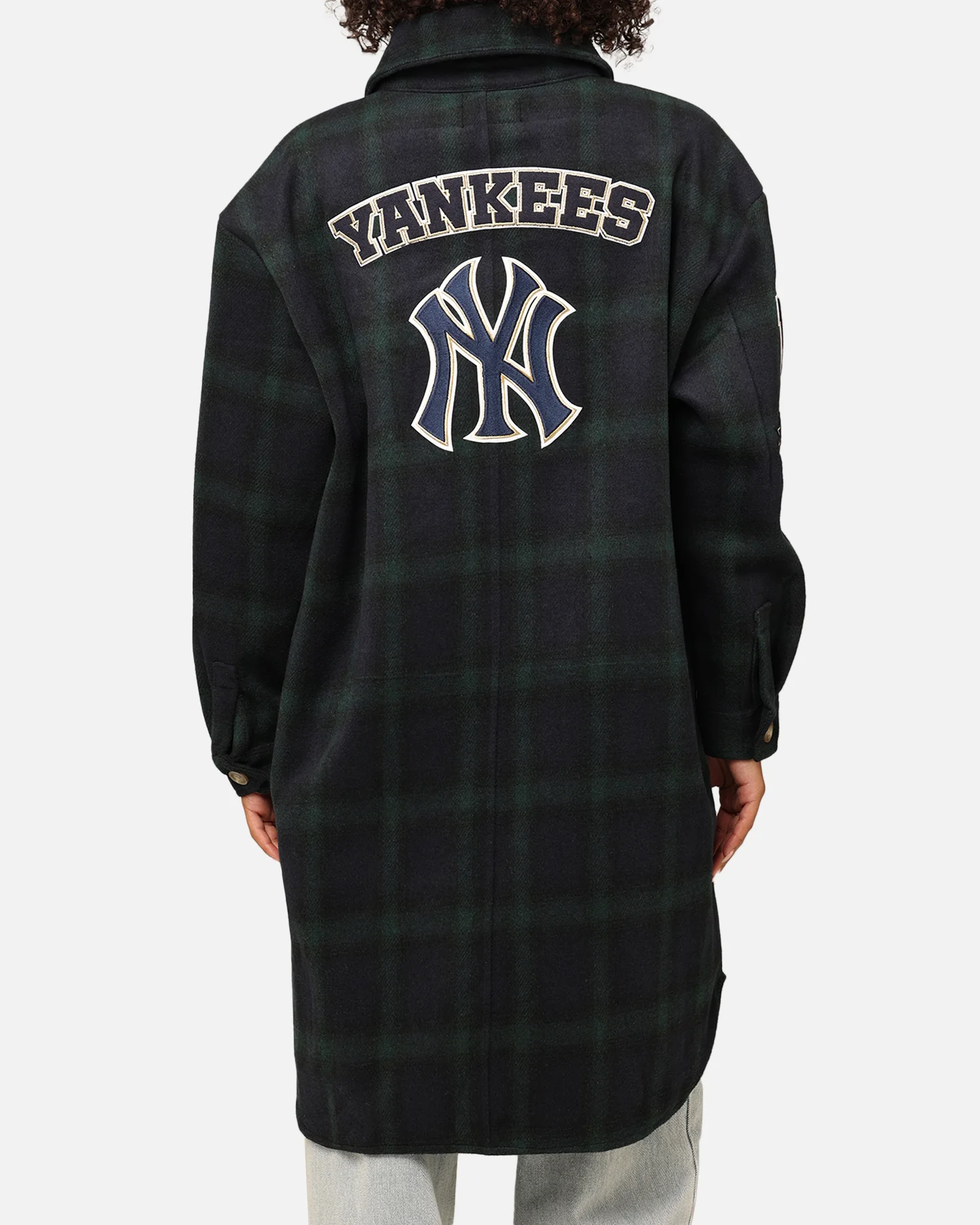 Pro Standard New York Yankees Plaid Shacket Forest Green - Image 5