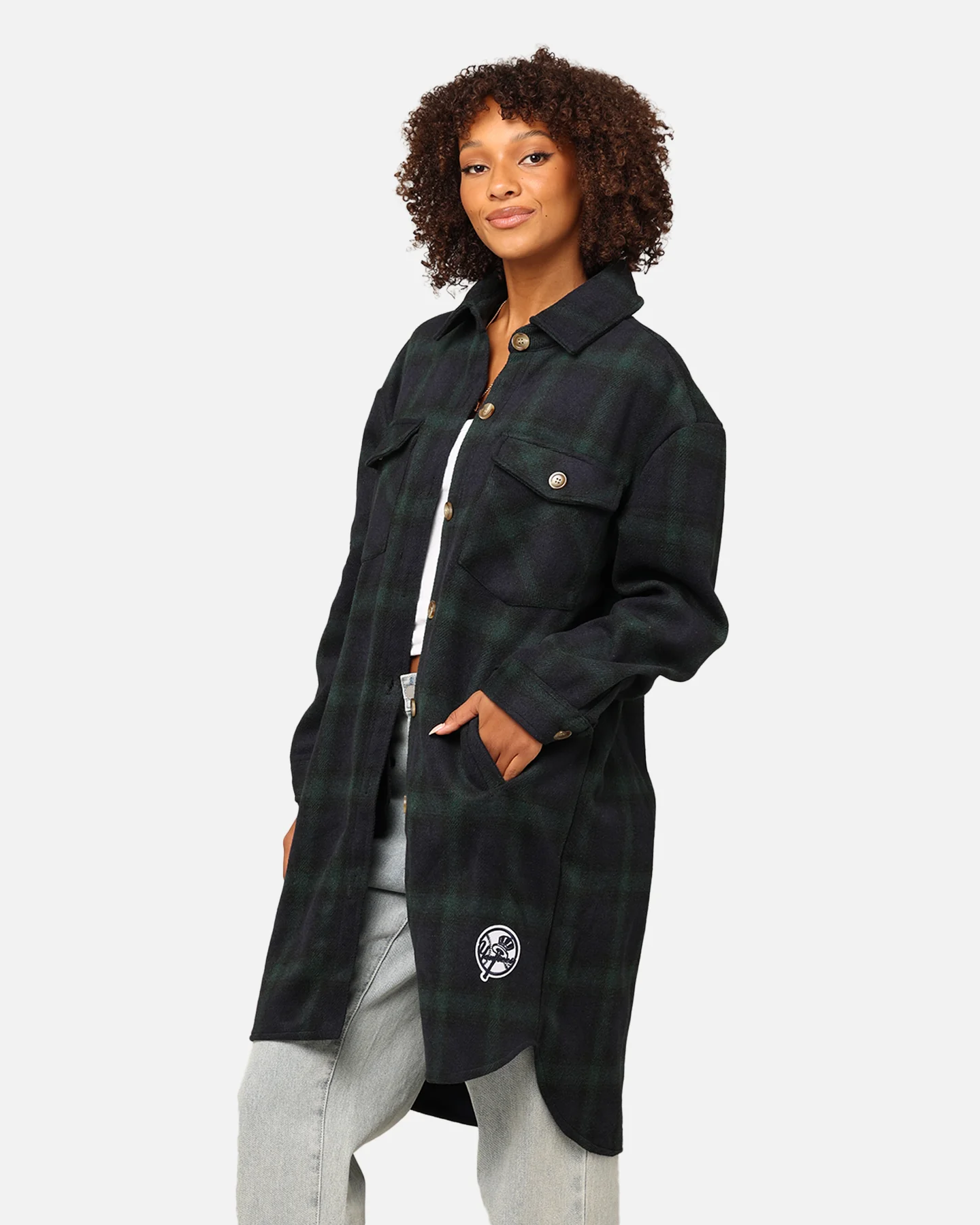 Pro Standard New York Yankees Plaid Shacket Forest Green - Image 7