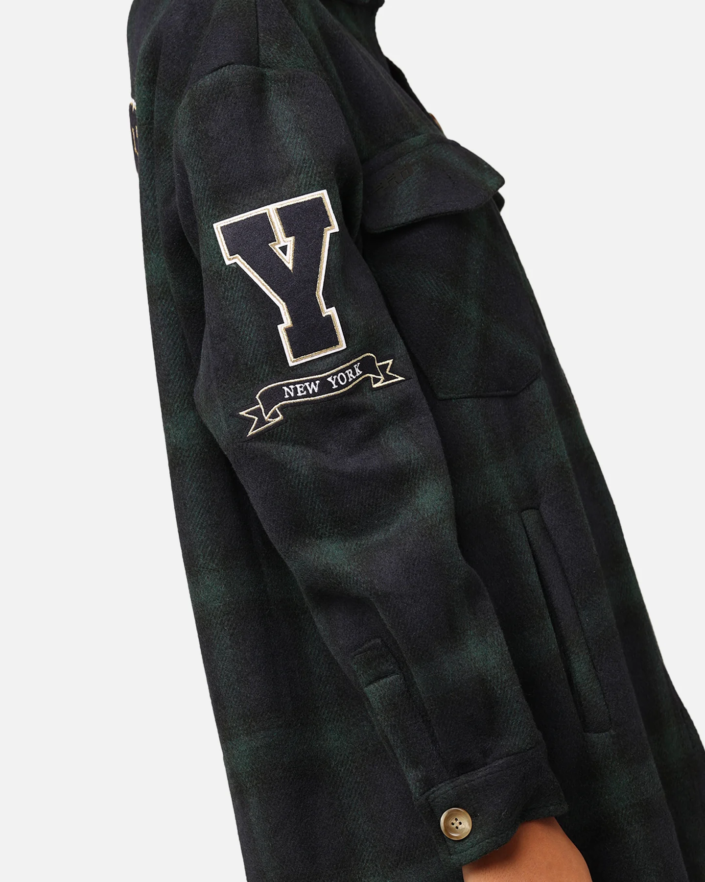 Pro Standard New York Yankees Plaid Shacket Forest Green - Image 9