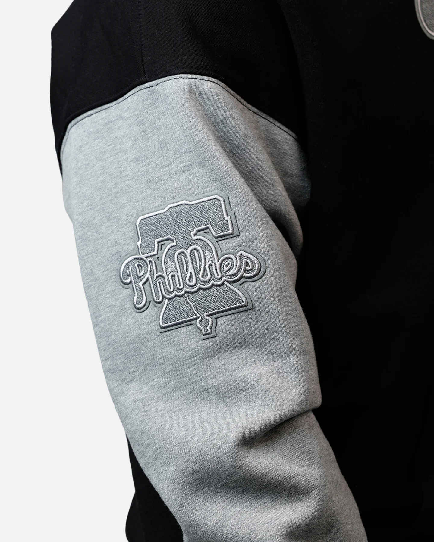 Pro Standard Philadelphia Phillies Reverse French Terry Hoodie Black/Grey - Image 8