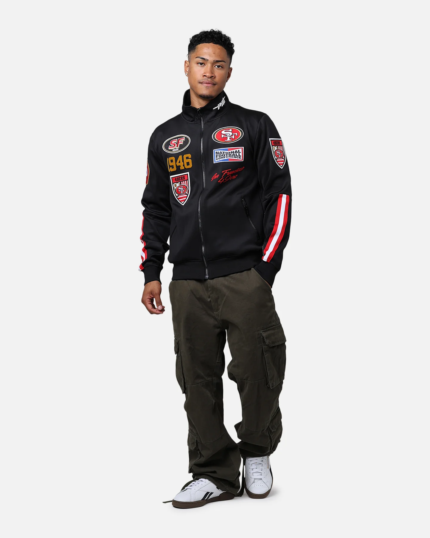 Pro Standard San Francisco 49ers Fast Lane Track Jacket Black/Red - Image 3