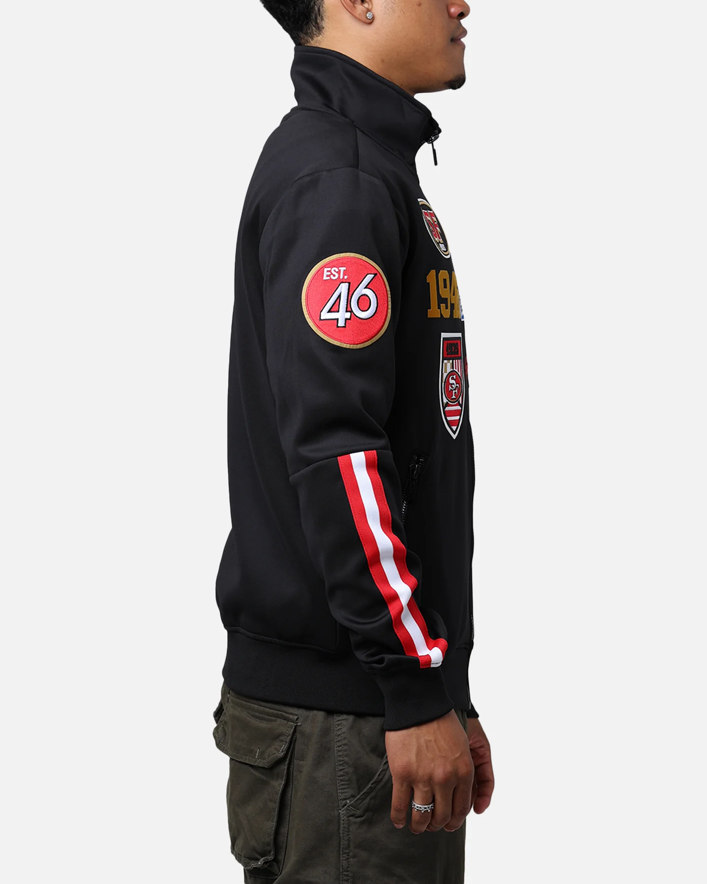 Pro Standard San Francisco 49ers Fast Lane Track Jacket Black/Red - Image 4