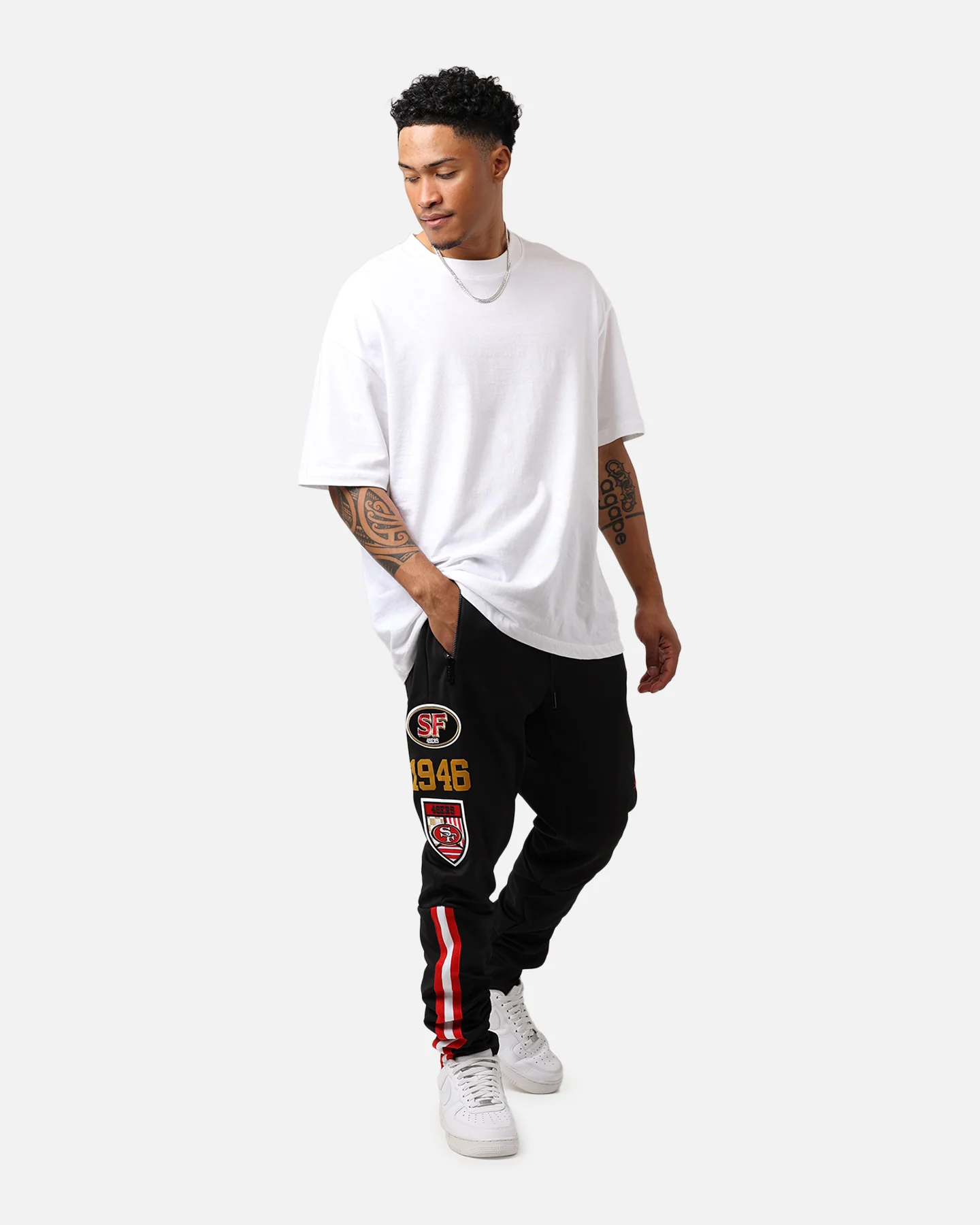 Pro Standard San Francisco 49ers Fast Lane Track Pants Black - Image 2
