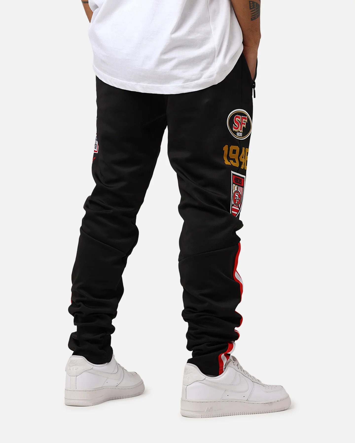 Pro Standard San Francisco 49ers Fast Lane Track Pants Black - Image 3