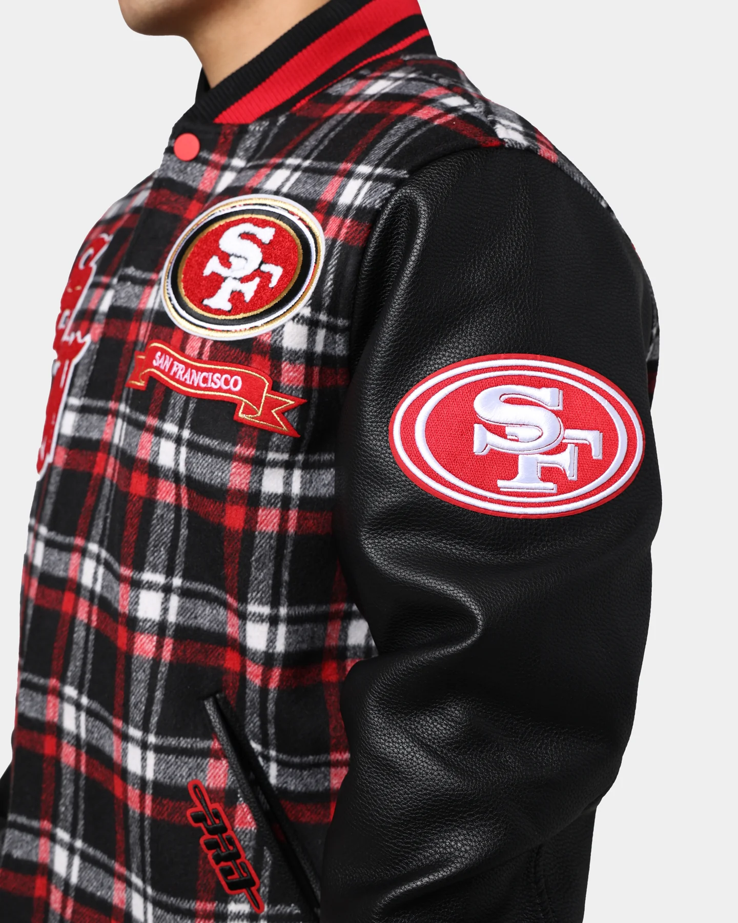 Pro Standard San Francisco 49ers Pro Prep Plaid Jacket Red/Black - Image 10