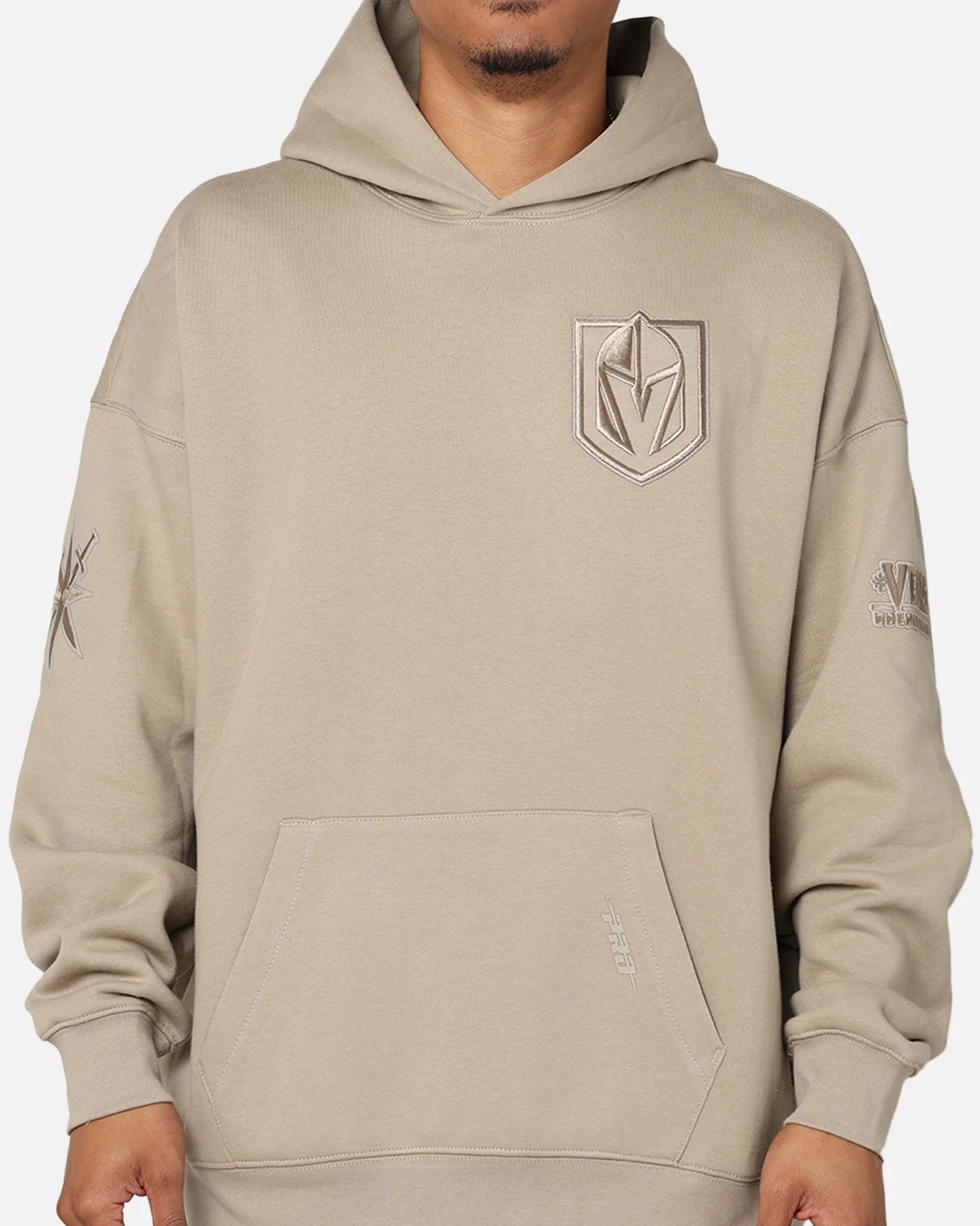 Pro Standard Vegas Gold Knights Drop Shoulder Hoodie Taupe - Image 2