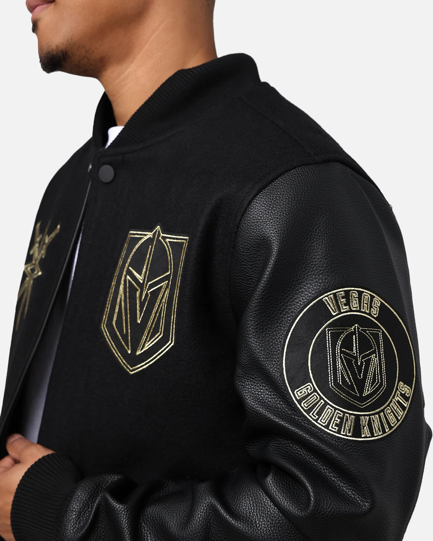 Pro Standard Vegas Golden Knights 'Black & Gold' Varsity Jacket Jet Black - Image 9