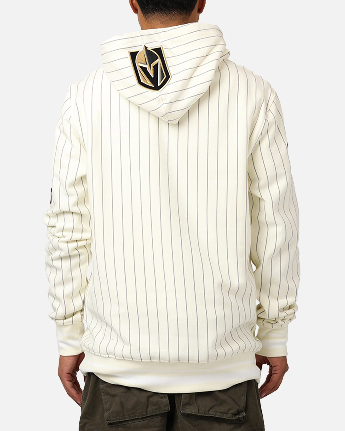 Pro Standard Vegas Golden Knights Pinstripe Hoodie Eggshell/Yellow - Image 2