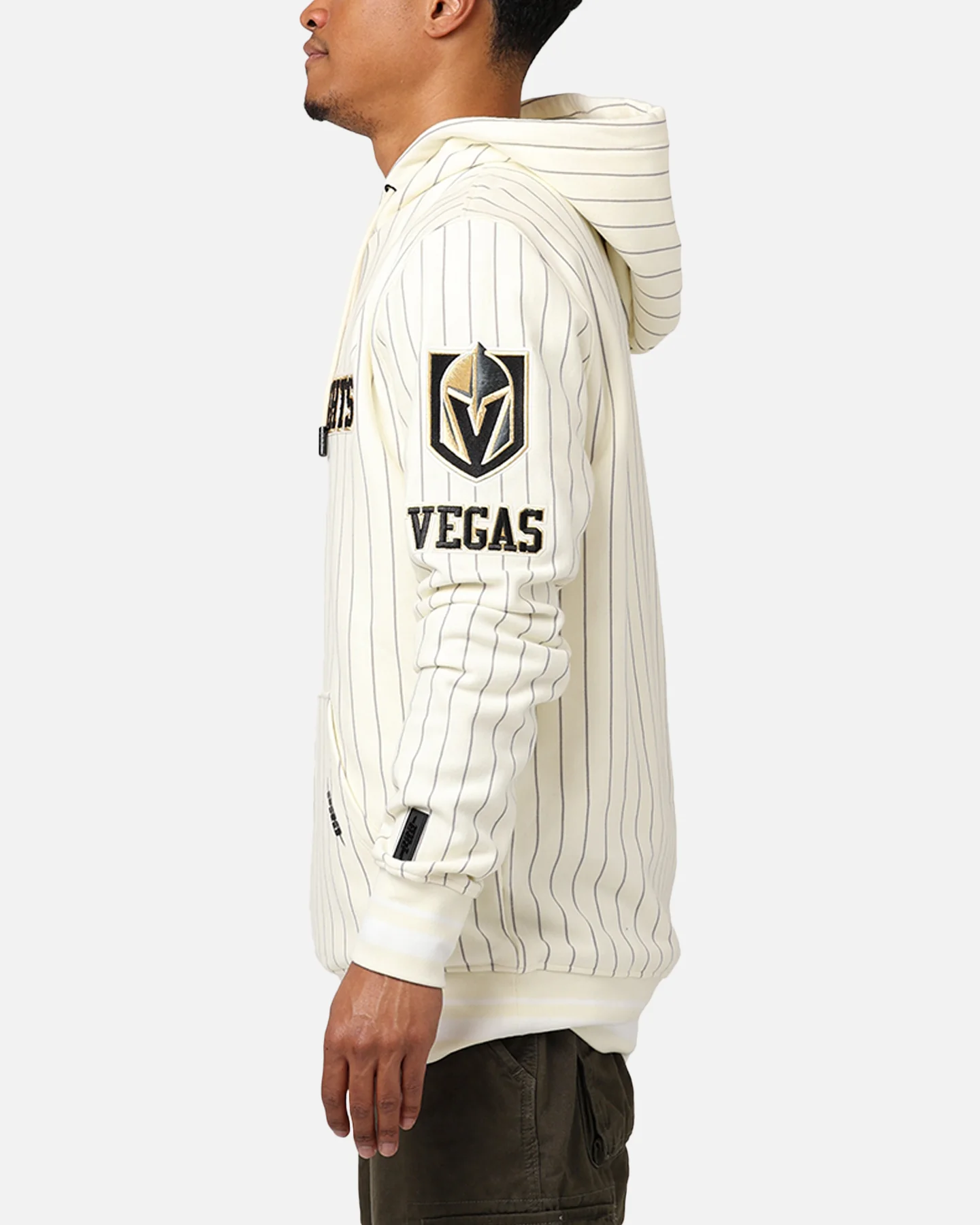 Pro Standard Vegas Golden Knights Pinstripe Hoodie Eggshell/Yellow - Image 5