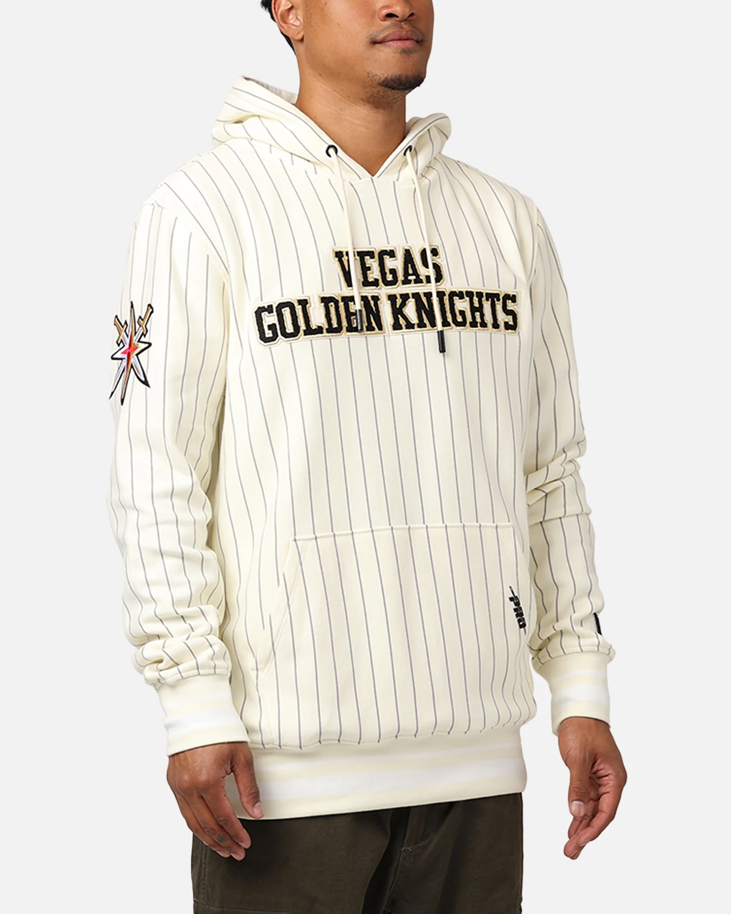 Pro Standard Vegas Golden Knights Pinstripe Hoodie Eggshell/Yellow - Image 6
