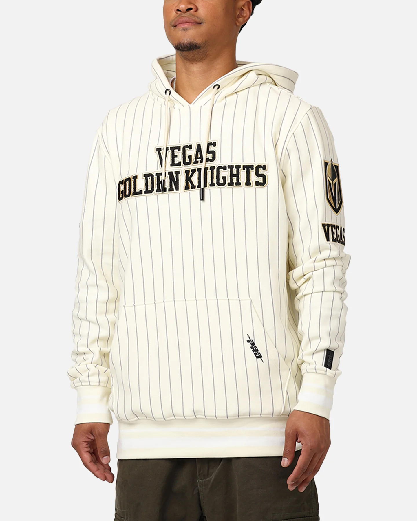 Pro Standard Vegas Golden Knights Pinstripe Hoodie Eggshell/Yellow - Image 7