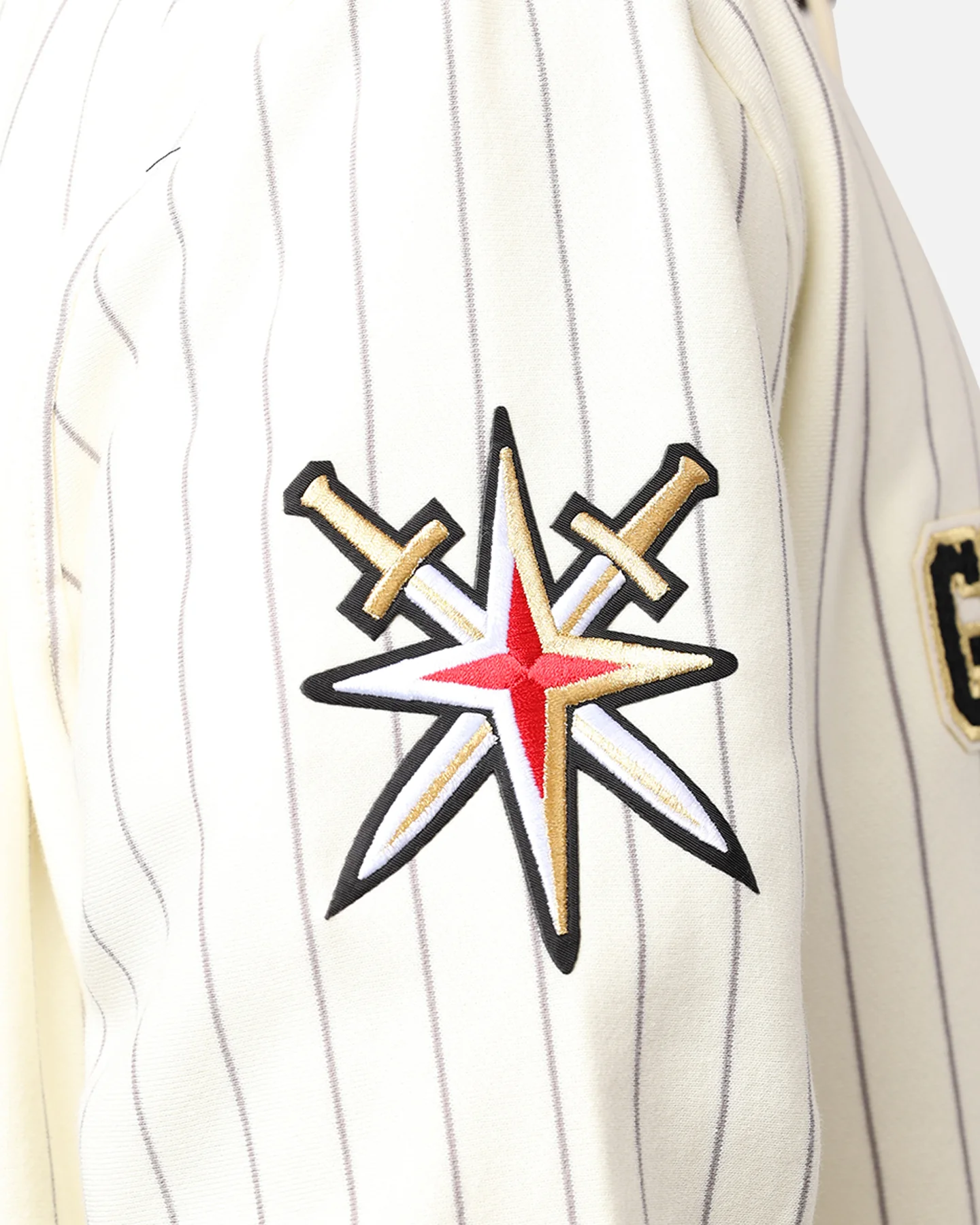 Pro Standard Vegas Golden Knights Pinstripe Hoodie Eggshell/Yellow - Image 9