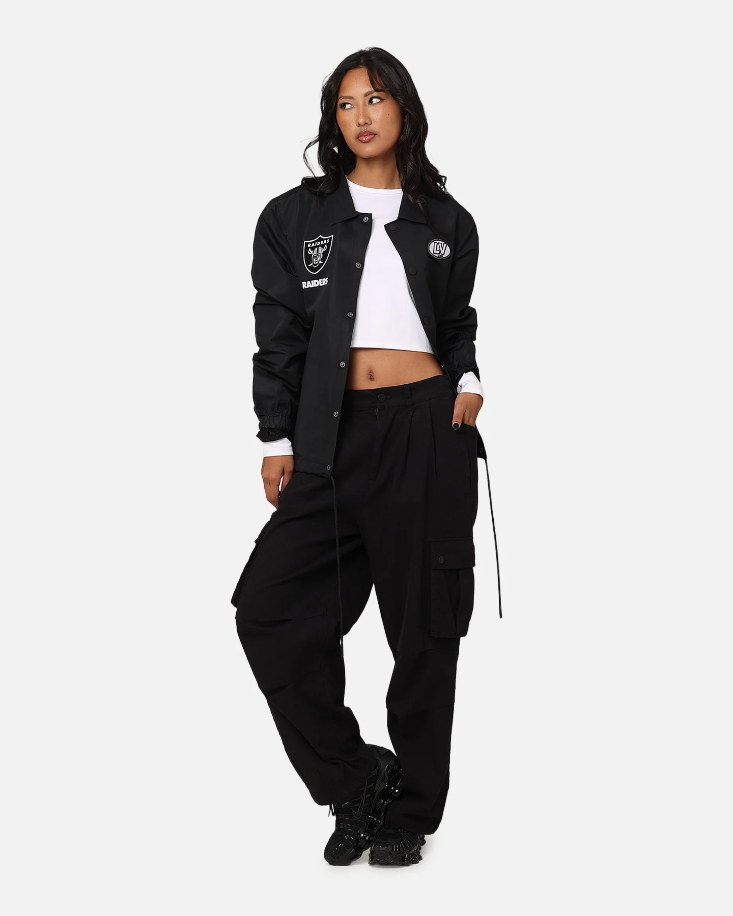 Pro Standard Women's Las Vegas Raiders Fast Lane Jacket Black - Image 3