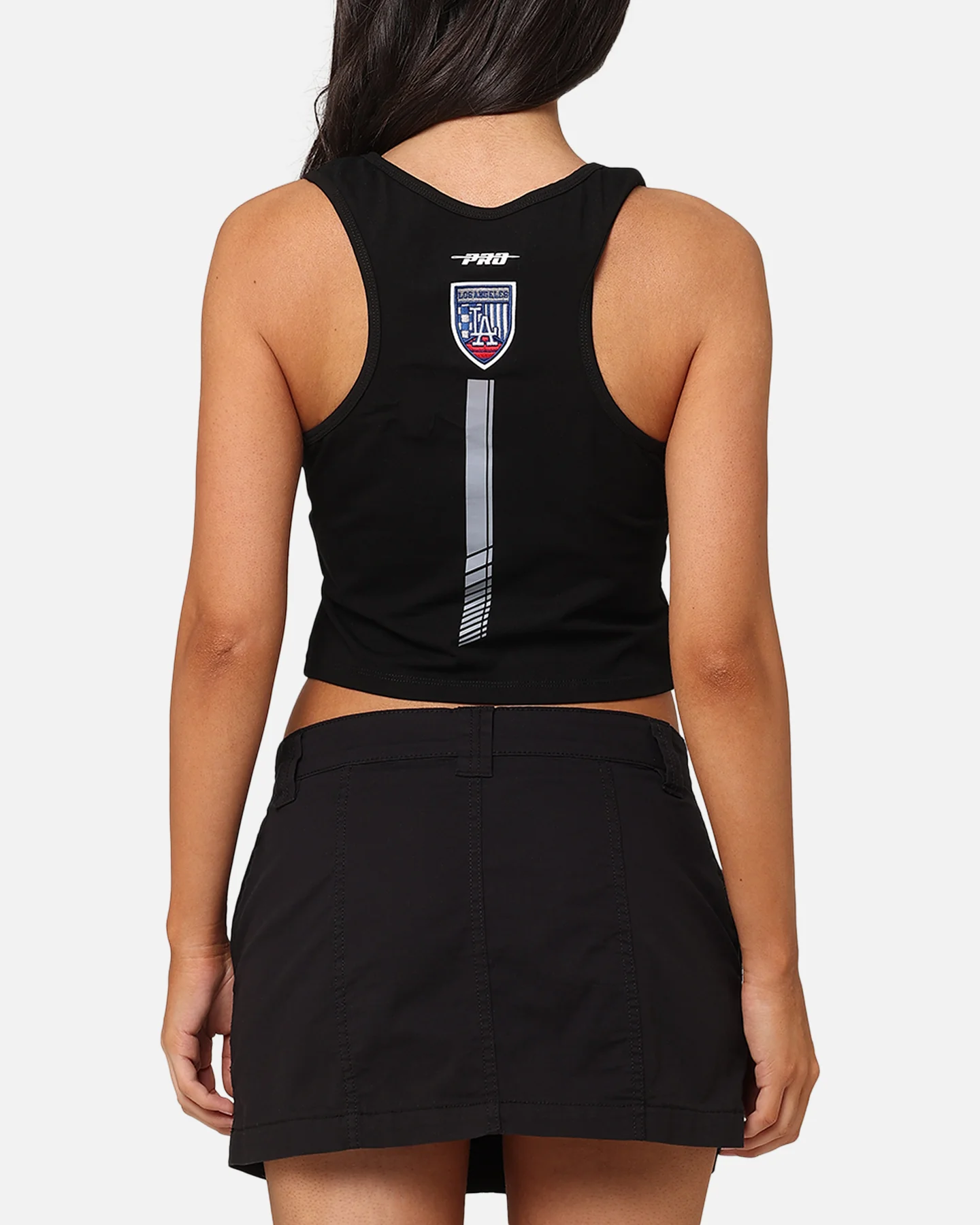 Pro Standard Women's Los Angeles Dodgers Fitted Racerback Top Black - Image 2
