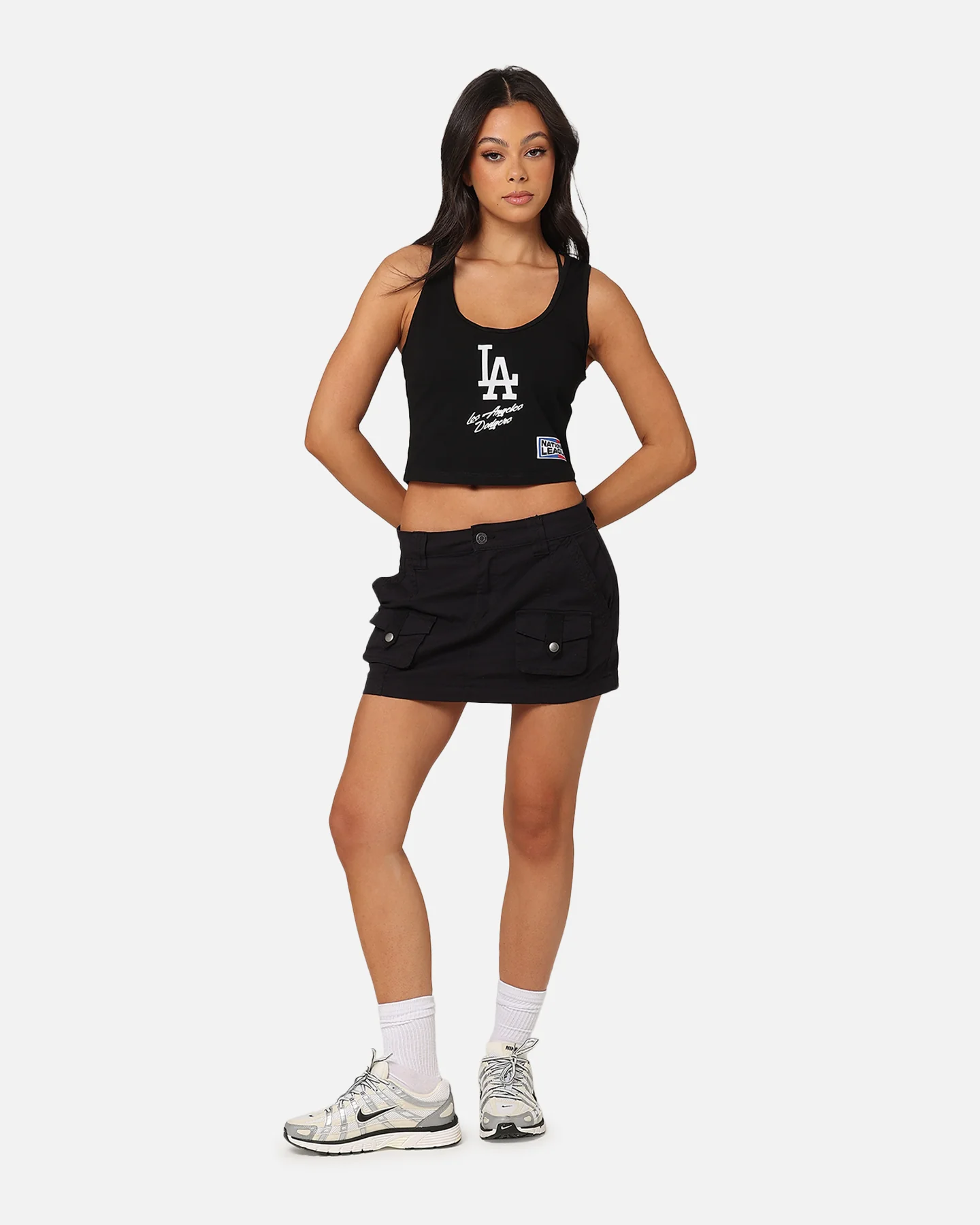 Pro Standard Women's Los Angeles Dodgers Fitted Racerback Top Black - Image 3