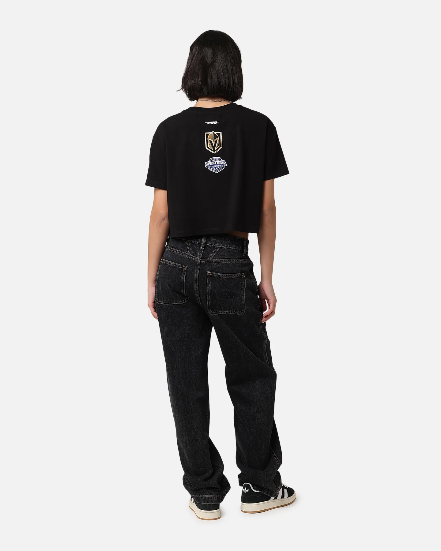 Pro Standard Women's Vegas Golden Knights Boxy Cropped T-Shirt Black - Image 4
