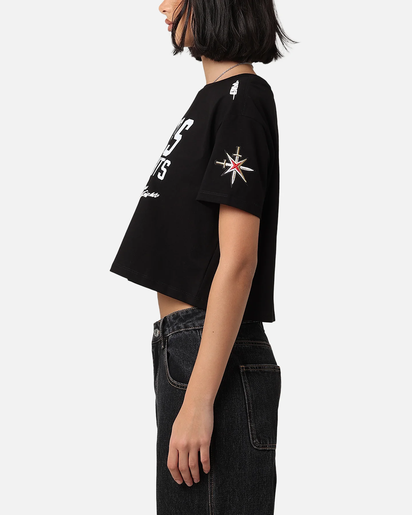 Pro Standard Women's Vegas Golden Knights Boxy Cropped T-Shirt Black - Image 6