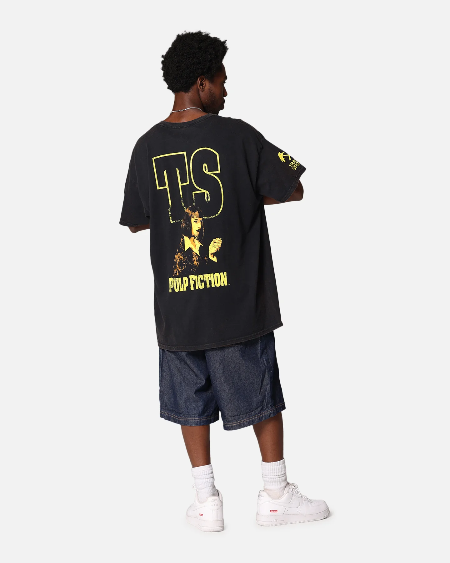 Pulp Fiction Mia Wallace Vintage T-Shirt Black Vintage - Image 3