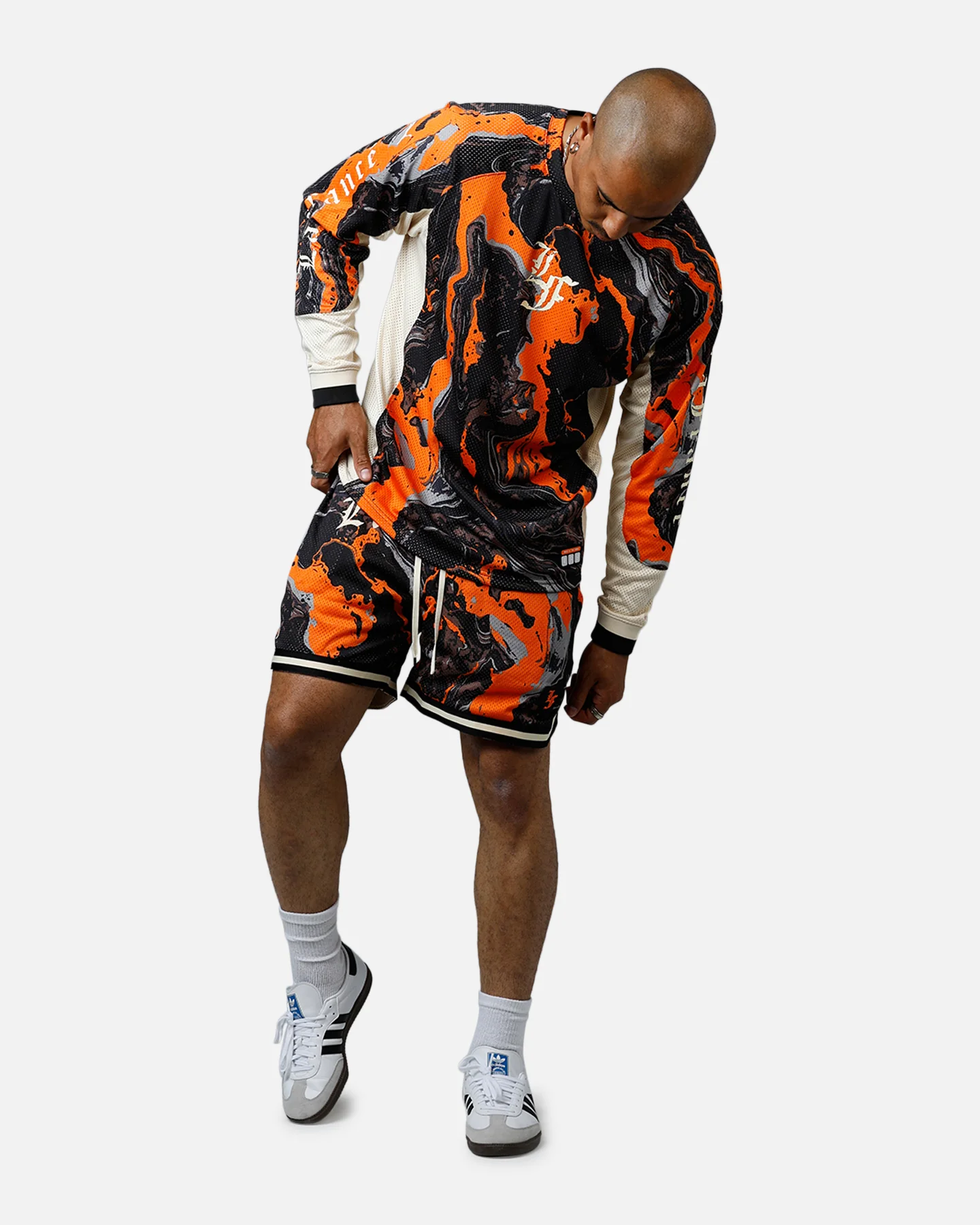 Puma Lafrancé Heem All Over Print Shorts Orange - Image 2