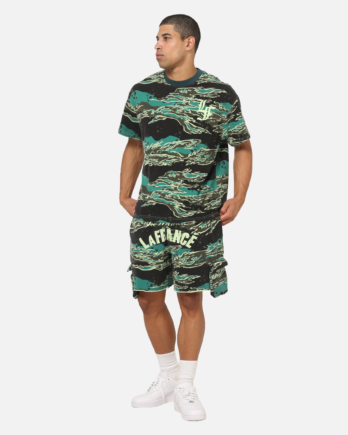 Puma LaFrance Supply All Over Print T-Shirt Green - Image 8
