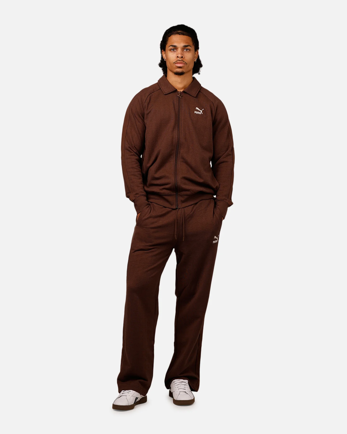 Puma T7 Track Pants Brown - Image 2