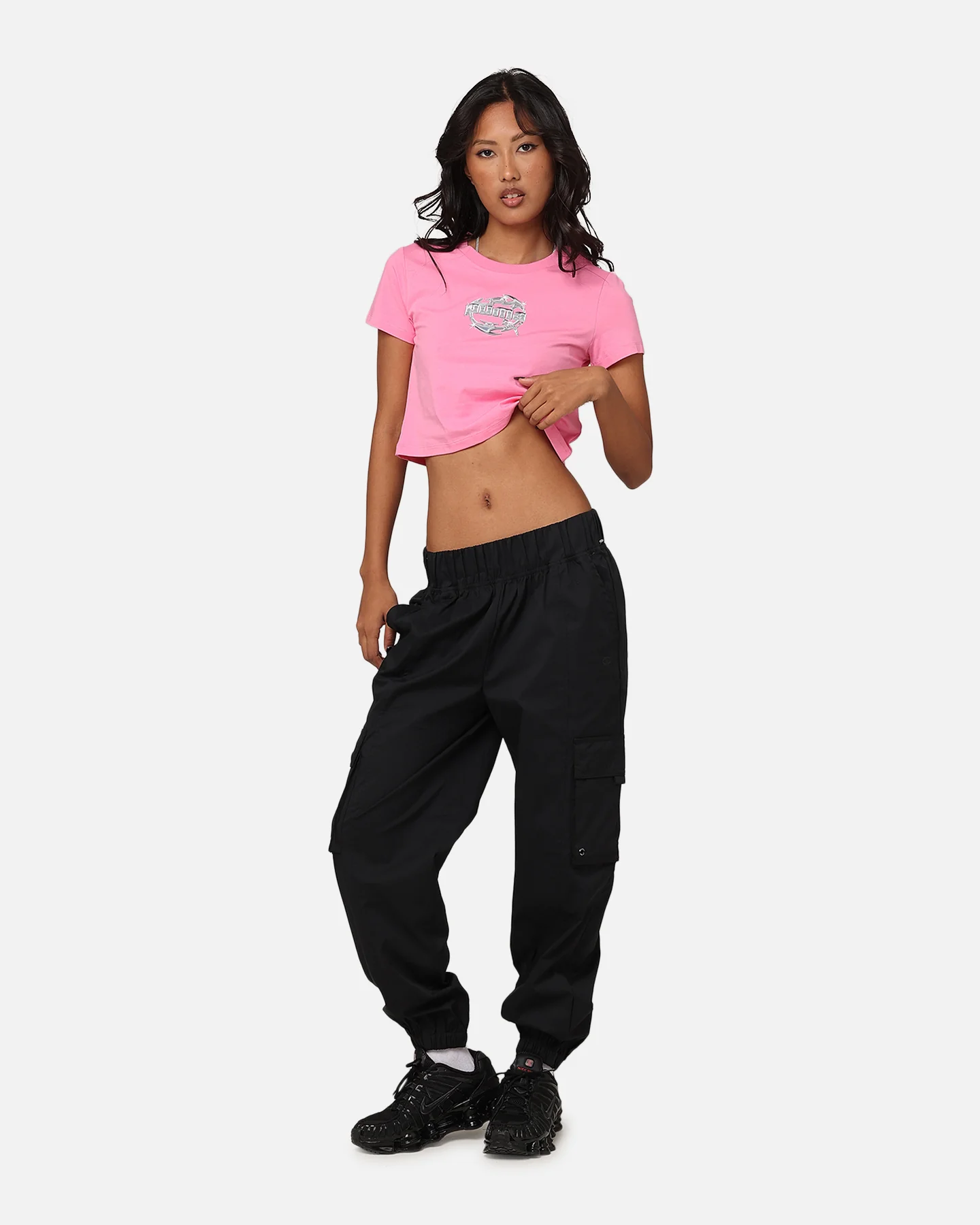 Puma Women's Graphics Hyper Girl Cropped T-Shirt Fast Pink - Image 6
