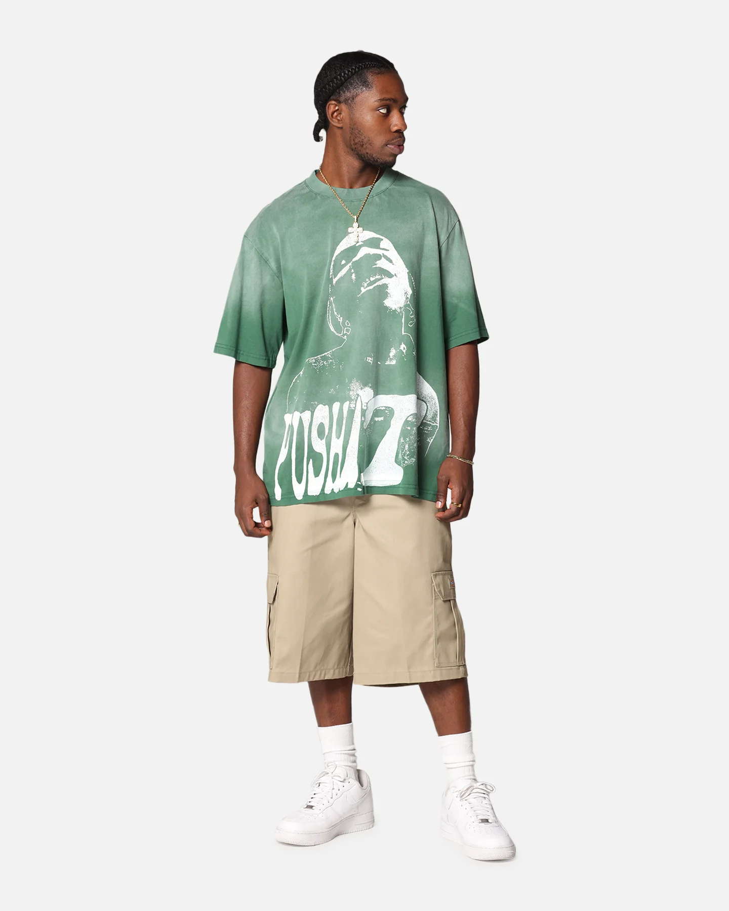 Pusha T Pusha T Hem Vintage T-Shirt Washed Green - Image 2